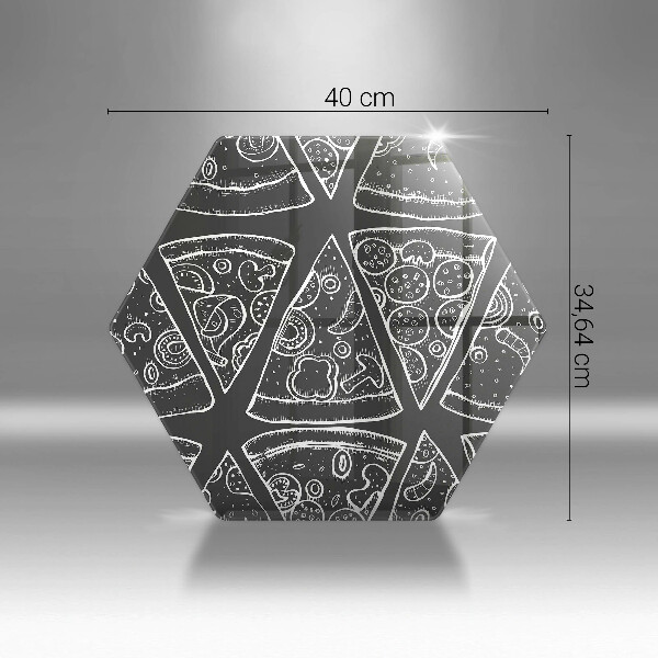 Kuchynská doska veľká zo skla Pizza ilustrácie