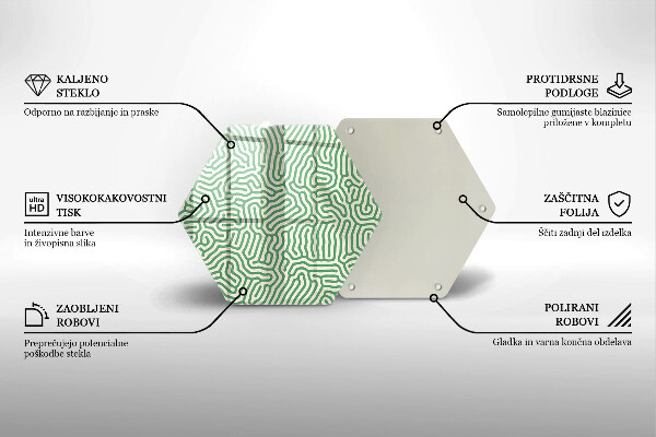Kuchynská doska veľká zo skla Abstraktné línie