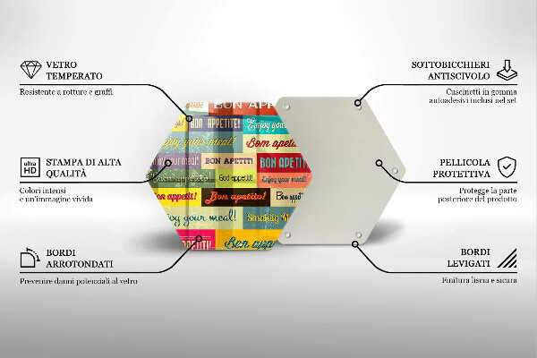 Kuchynská doska veľká zo skla Titulky Jazyky dobrej chuti