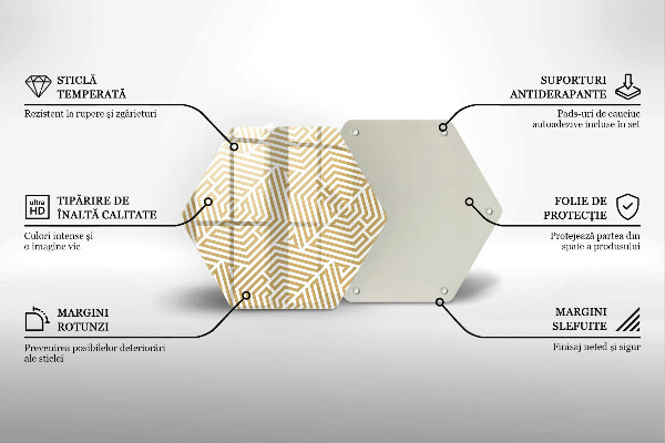 Kuchynská doska veľká zo skla Geometrické čiary