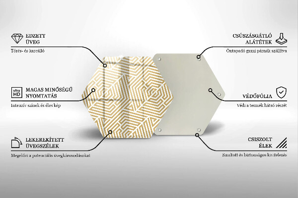 Kuchynská doska veľká zo skla Geometrické čiary