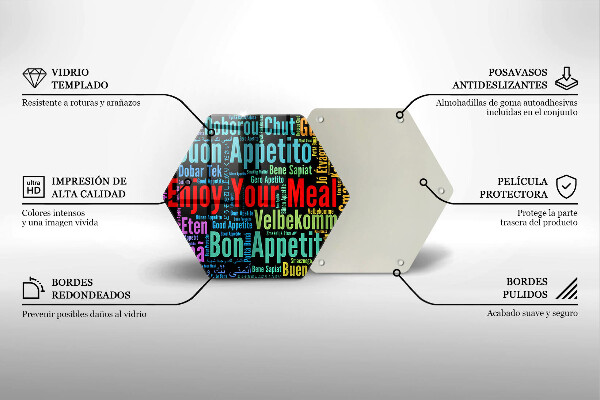 Kuchynská doska zo skla Titulky Jazyky dobrej chuti