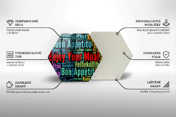 Kuchynská doska zo skla Titulky Jazyky dobrej chuti