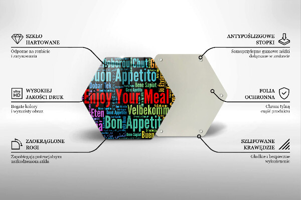 Kuchynská doska zo skla Titulky Jazyky dobrej chuti