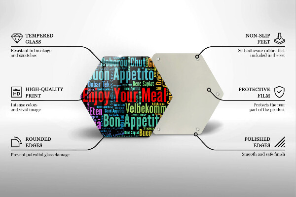Kuchynská doska zo skla Titulky Jazyky dobrej chuti