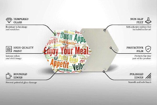 Kuchynská doska zo skla Titulky Jazyky dobrej chuti