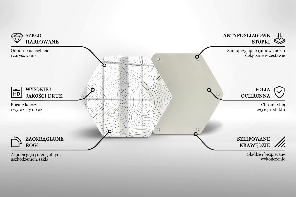 Kuchynská doska veľká zo skla Abstraktné tvary