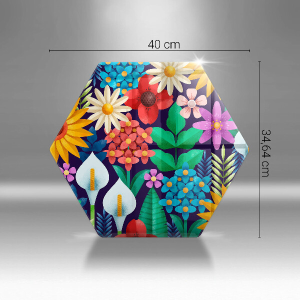 Kuchynská doska veľká zo skla Kvety lúka ilustrácie