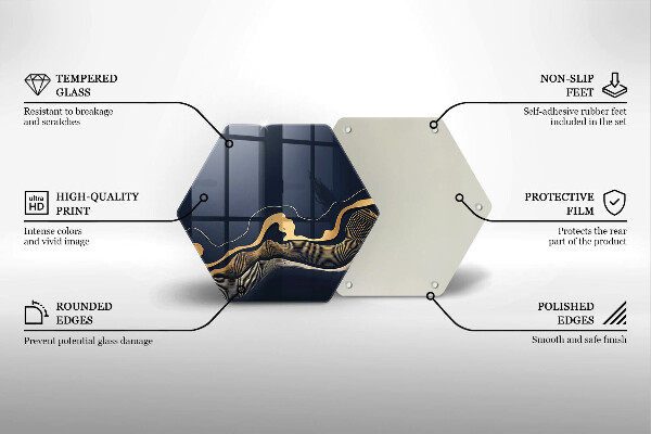 Kuchynská doska veľká zo skla Abstraktné zlaté čiary
