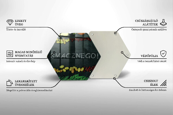 Kuchynská doska veľká zo skla Nápis Dobrú chuť!