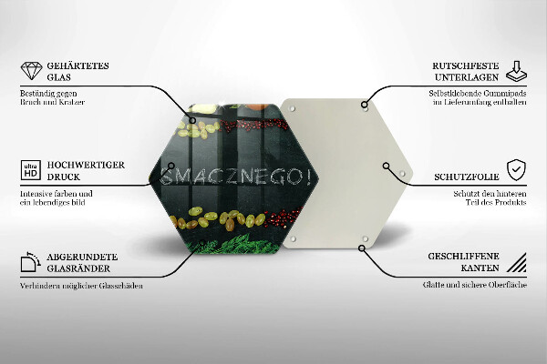 Kuchynská doska veľká zo skla Nápis Dobrú chuť!
