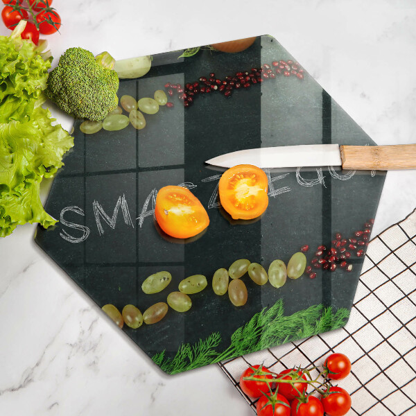 Kuchynská doska veľká zo skla Nápis Dobrú chuť!