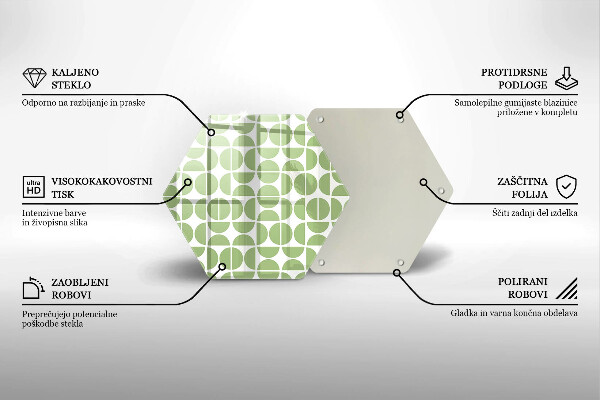 Kuchynská doska veľká zo skla Vzor boho tvarov