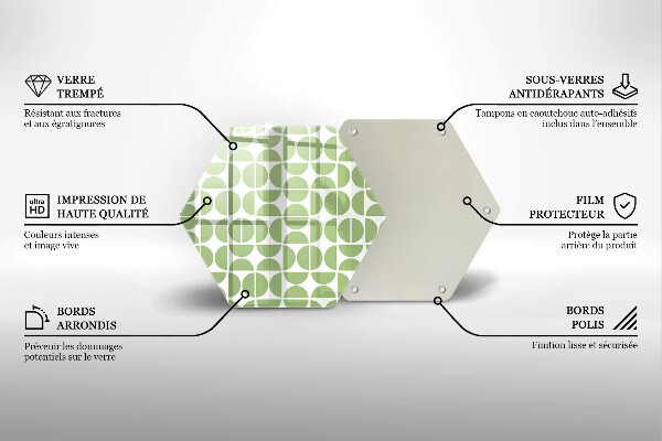 Kuchynská doska veľká zo skla Vzor boho tvarov