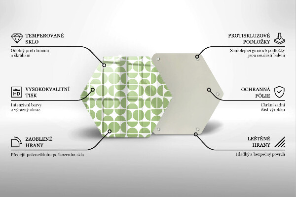 Kuchynská doska veľká zo skla Vzor boho tvarov