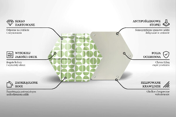 Kuchynská doska veľká zo skla Vzor boho tvarov