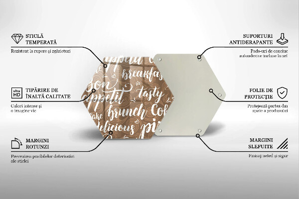 Kuchynská doska veľká zo skla Bon Appetit titulky