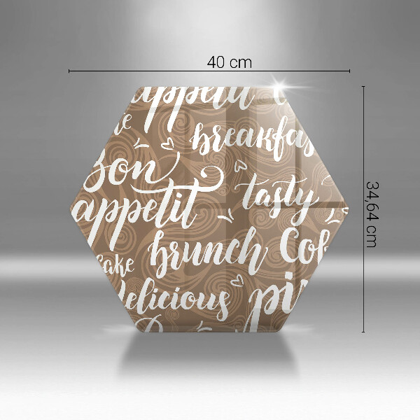 Kuchynská doska veľká zo skla Bon Appetit titulky