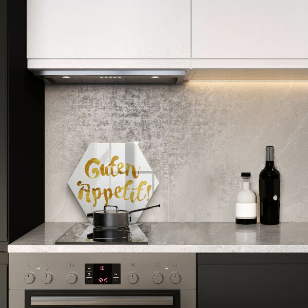 Kuchynská doska veľká zo skla Nápis Guten Appetit!