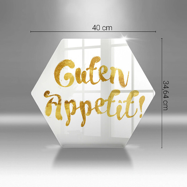 Kuchynská doska veľká zo skla Nápis Guten Appetit!