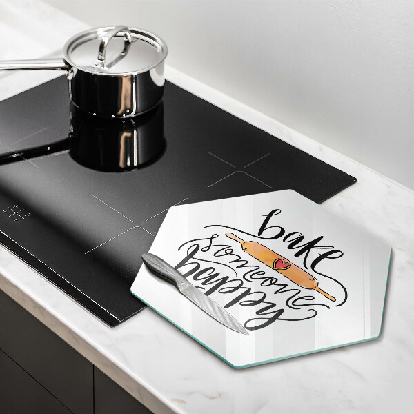 Kuchynská doska veľká zo skla Bake someone happy