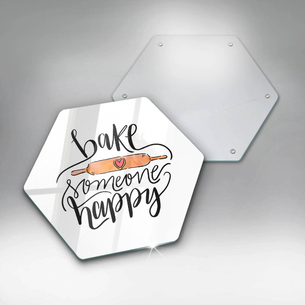 Kuchynská doska veľká zo skla Bake someone happy