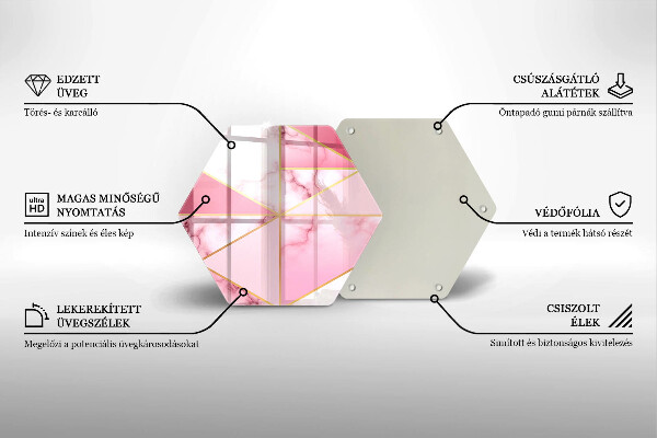 Kuchynská doska veľká zo skla Geometrický mramor