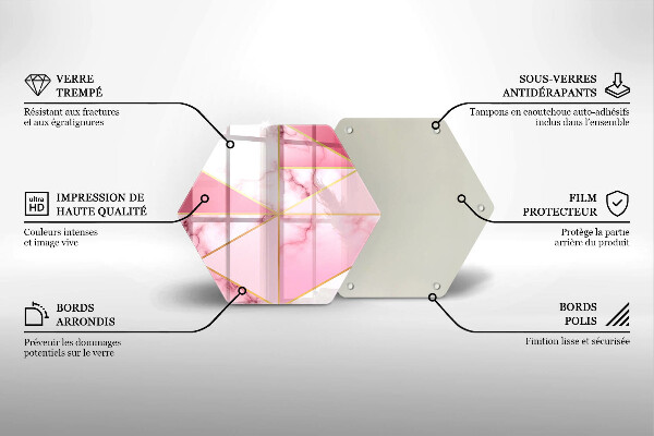 Kuchynská doska veľká zo skla Geometrický mramor