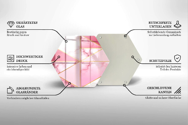 Kuchynská doska veľká zo skla Geometrický mramor