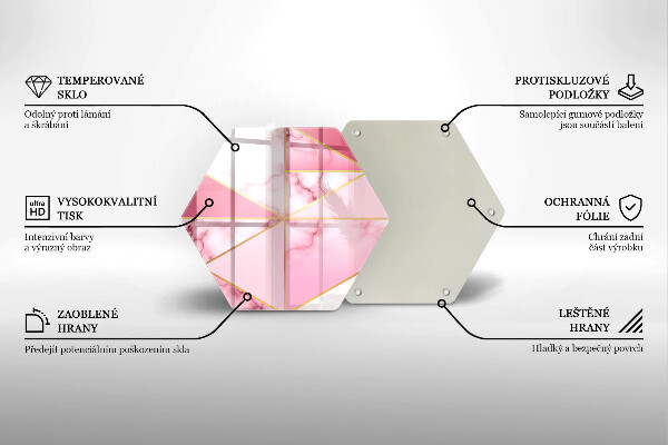 Kuchynská doska veľká zo skla Geometrický mramor