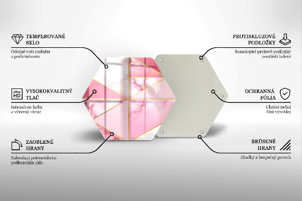 Kuchynská doska veľká zo skla Geometrický mramor