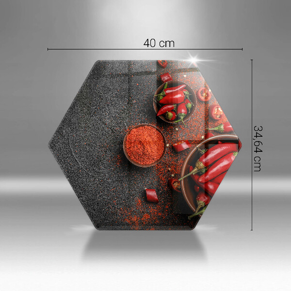 Kuchynská doska veľká zo skla Červené chilli papričky