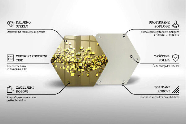 Kuchynská doska veľká zo skla Abstraktná 3D geometria