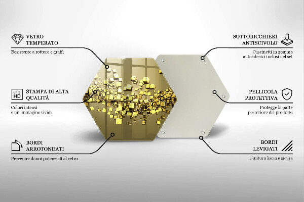 Kuchynská doska veľká zo skla Abstraktná 3D geometria