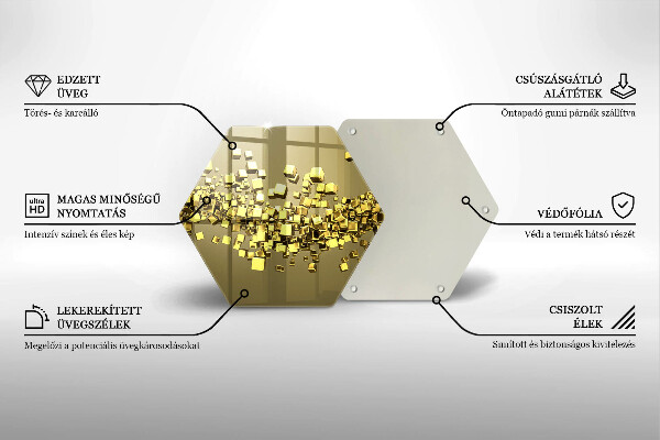 Kuchynská doska veľká zo skla Abstraktná 3D geometria