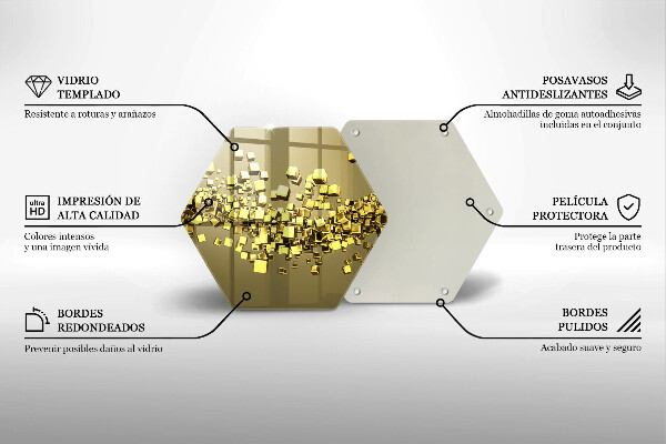 Kuchynská doska veľká zo skla Abstraktná 3D geometria