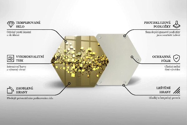 Kuchynská doska veľká zo skla Abstraktná 3D geometria