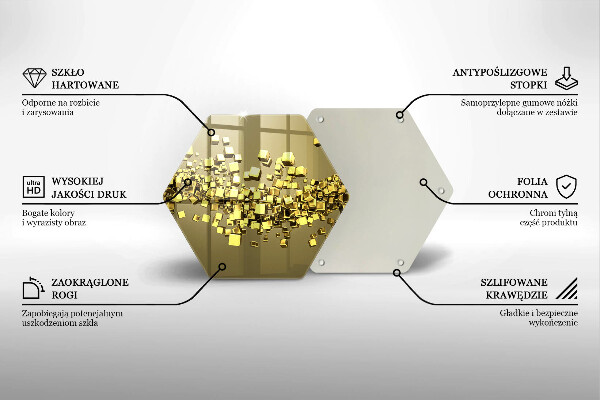 Kuchynská doska veľká zo skla Abstraktná 3D geometria