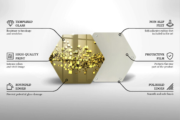 Kuchynská doska veľká zo skla Abstraktná 3D geometria