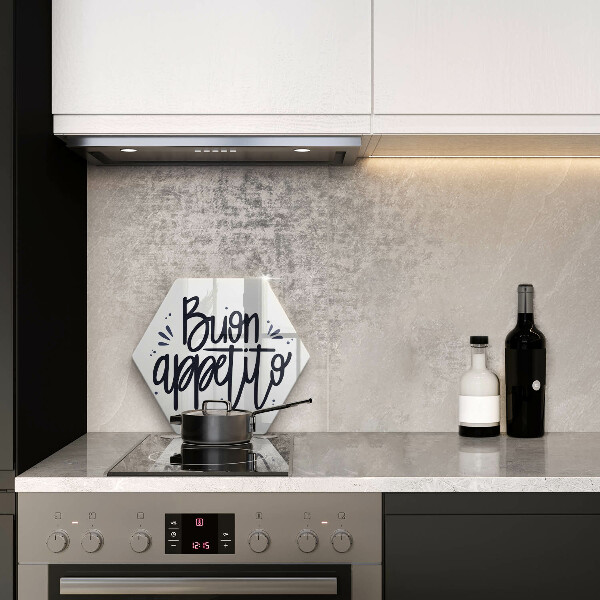 Kuchynská doska veľká zo skla Nápis Buon Appetito