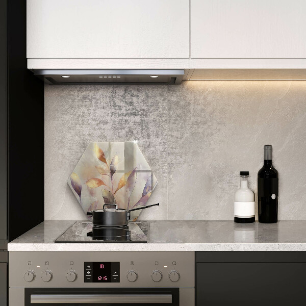 Kuchynská doska veľká zo skla Maľované boho listy