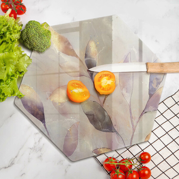 Kuchynská doska veľká zo skla Maľované boho listy