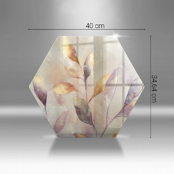 Kuchynská doska veľká zo skla Maľované boho listy