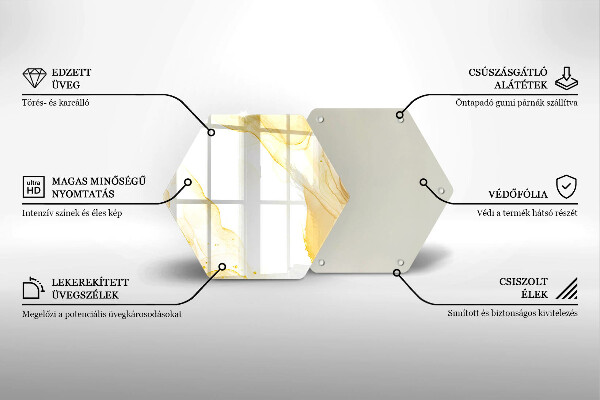 Kuchynská doska veľká zo skla Zlatá abstrakcia