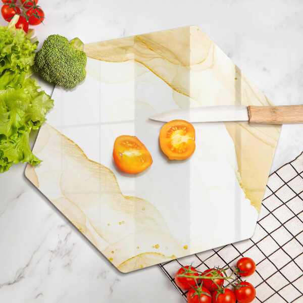 Kuchynská doska veľká zo skla Zlatá abstrakcia