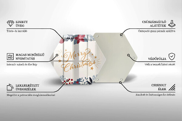 Kuchynská doska zo skla Merry Christmas nápis