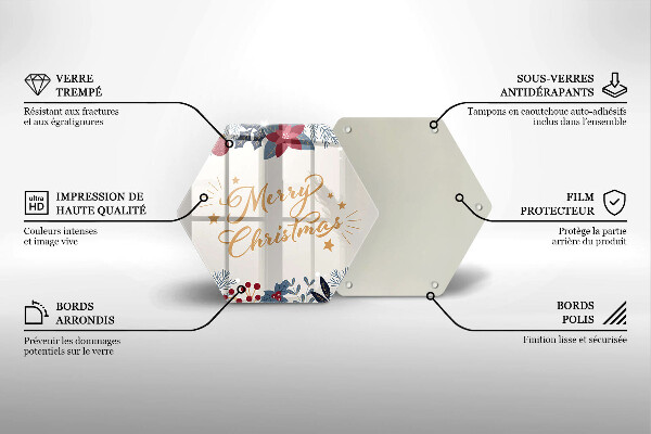 Kuchynská doska zo skla Merry Christmas nápis