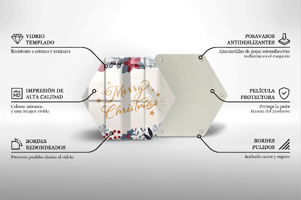 Kuchynská doska zo skla Merry Christmas nápis