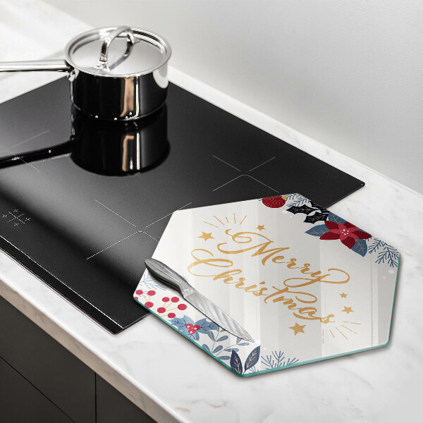Kuchynská doska zo skla Merry Christmas nápis