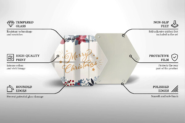 Kuchynská doska zo skla Merry Christmas nápis